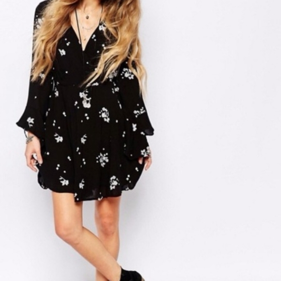 FREE PEOPLE Black Embroidered Jasmine Dress - Picture 2 of 5
